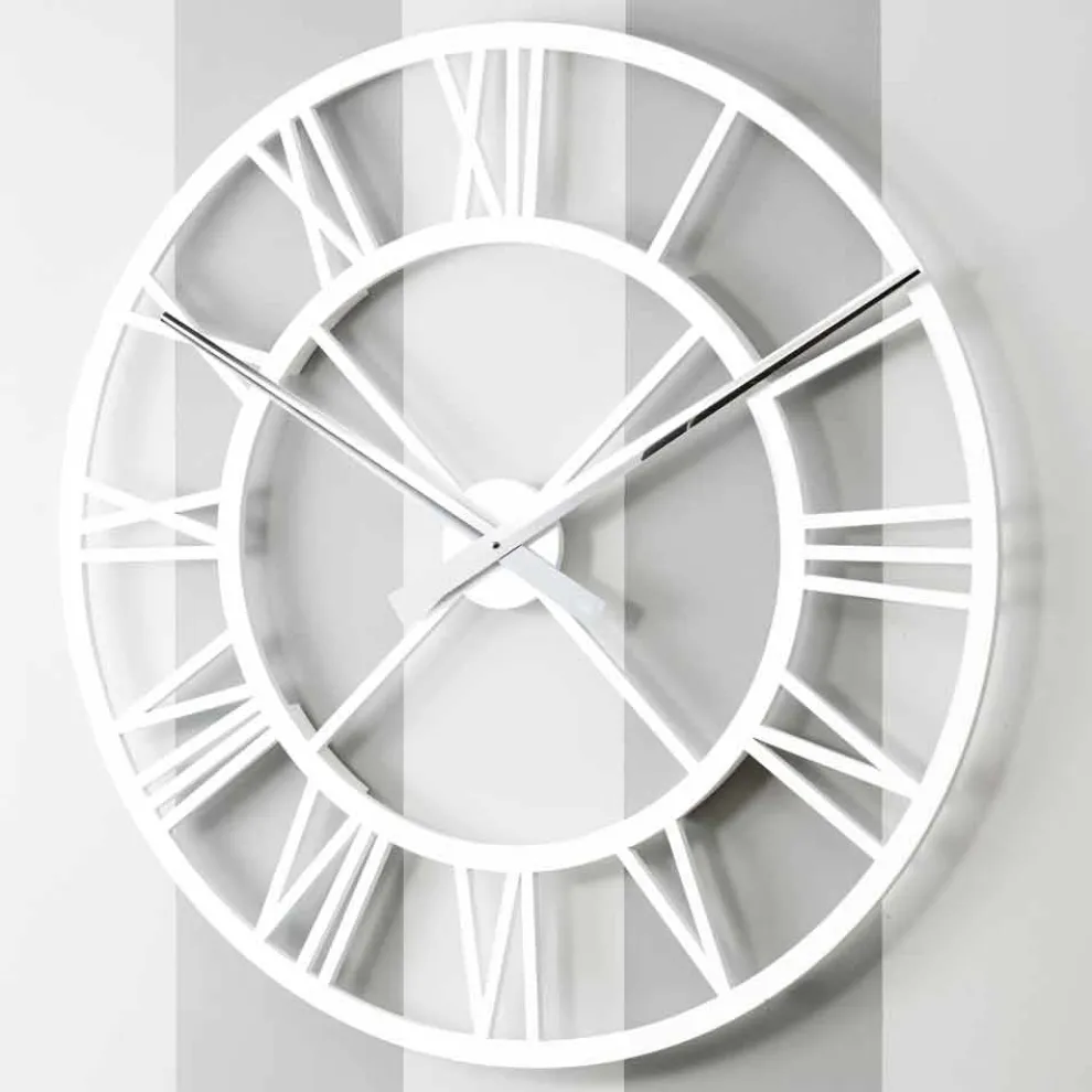 Große Shabby Chic Wanduhr aus Vintage Design Holz - Arrigo