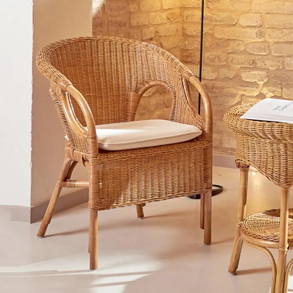 Outdoor Korbsessel mit Sitzkissen - Nathaniel