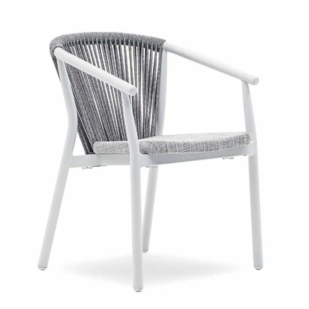 Stapelbarer Gartenstuhl aus Aluminium und technischem Stoff - Smart By Varaschin