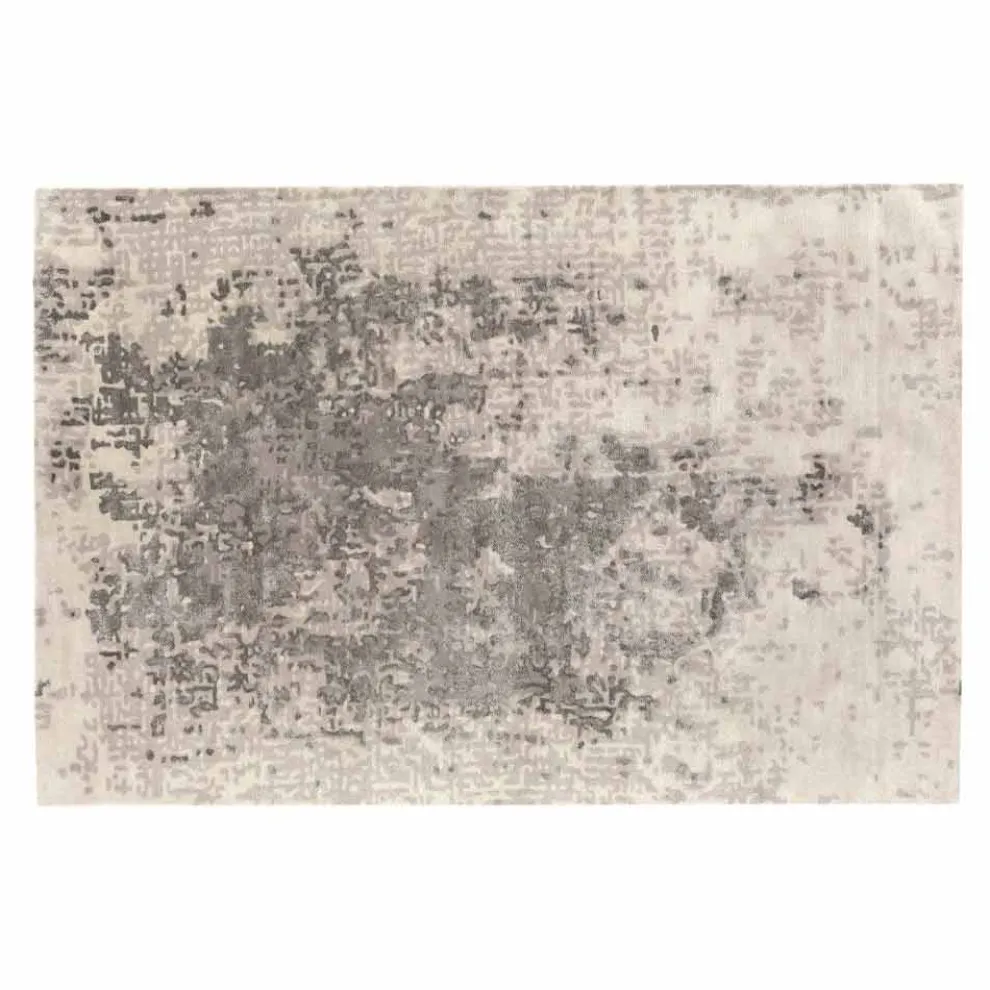 Rechteckiger rechteckiger Wohnzimmerteppich aus Wolle, Baumwolle und Viskose Made in Italy