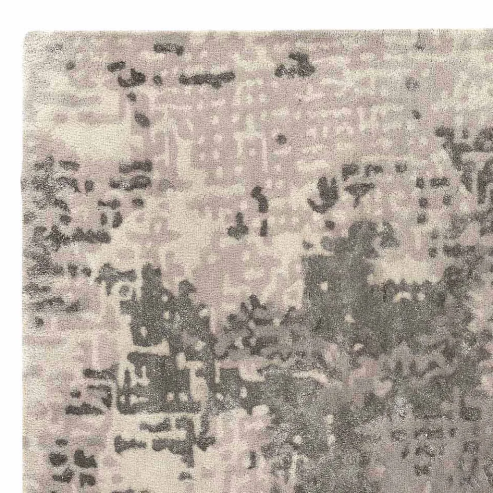 Rechteckiger rechteckiger Wohnzimmerteppich aus Wolle, Baumwolle und Viskose Made in Italy