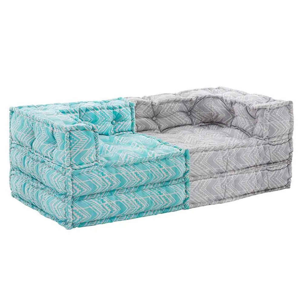 Ethnisches Zweisitzer-Gartensofa aus wasserabweisendem Stoff - Shamo