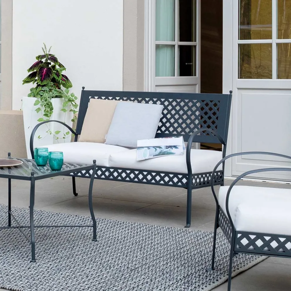 2-Sitzer Outdoor-Sofa aus verzinktem Stahl Made in Italy - Selvaggia