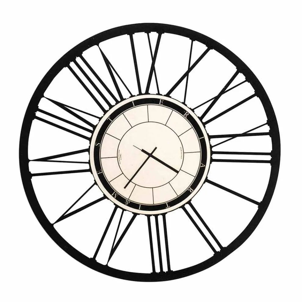 Große moderne Wanduhr aus Eisen Made in Italy - Einar