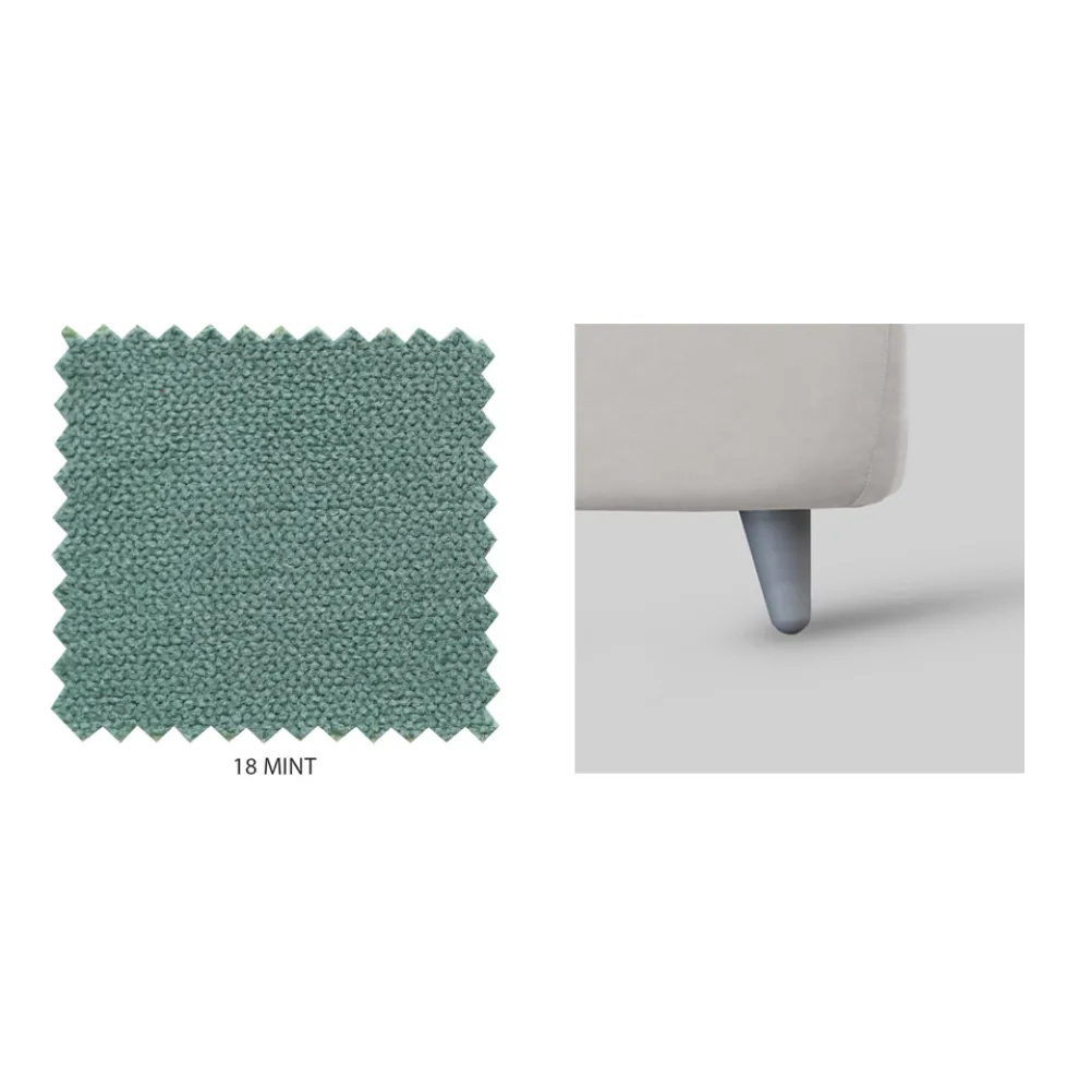 Doppelbett mit Kopfteil aus Öko-Leder oder Stoff, hergestellt in Italien – Buddy