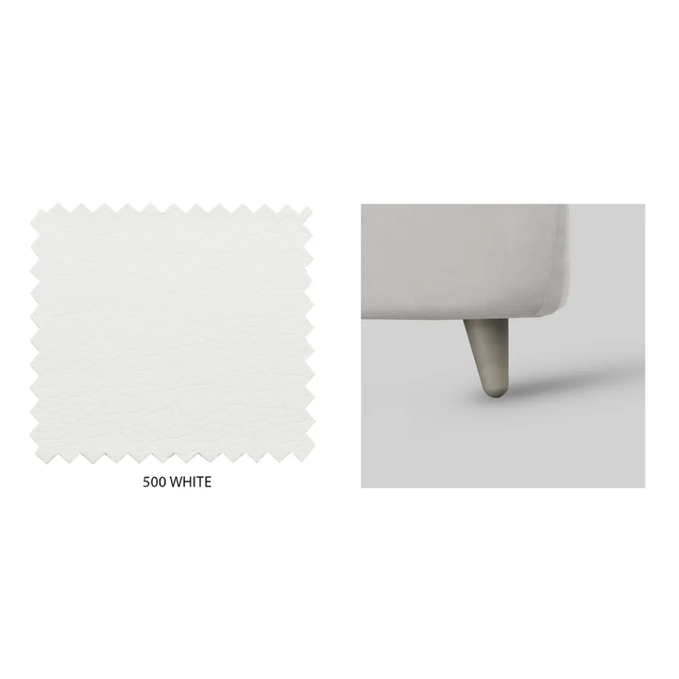 Doppelbett mit Kopfteil aus Öko-Leder oder Stoff, hergestellt in Italien – Buddy