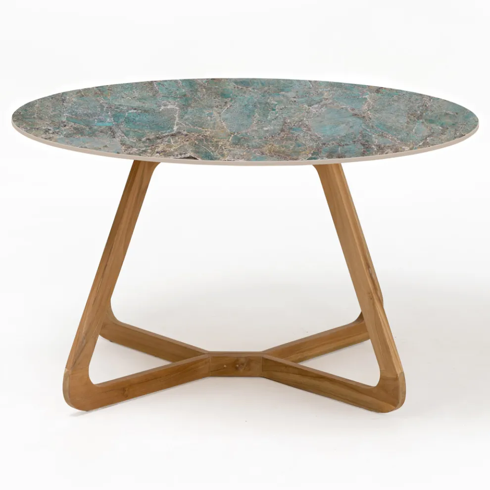 Runder Gartentisch aus Santos-Keramik Made in Italy - Pegaso