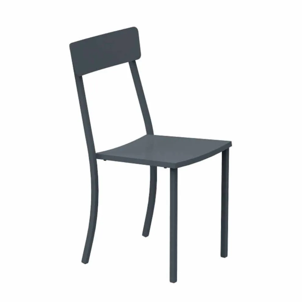 Stapelbarer Gartenstuhl aus lackiertem Metall Made in Italy, 4 Stück - Tüll