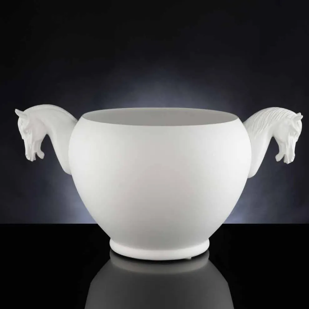 Indoor-Vase aus weißer Keramik oder 24 Karat Gold, handgefertigt in Italien - Jacky