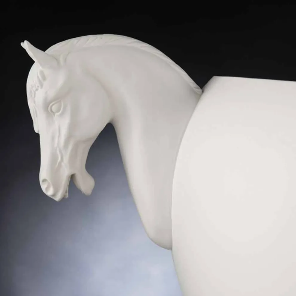 Indoor-Vase aus weißer Keramik oder 24 Karat Gold, handgefertigt in Italien - Jacky