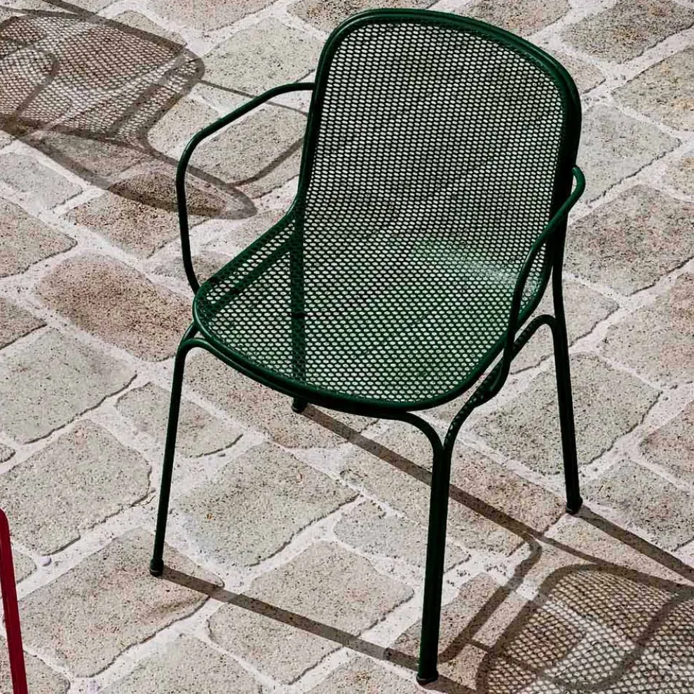 Outdoor Metallstuhl Stapelbarer Made in Italy, 4 Stück - Verna