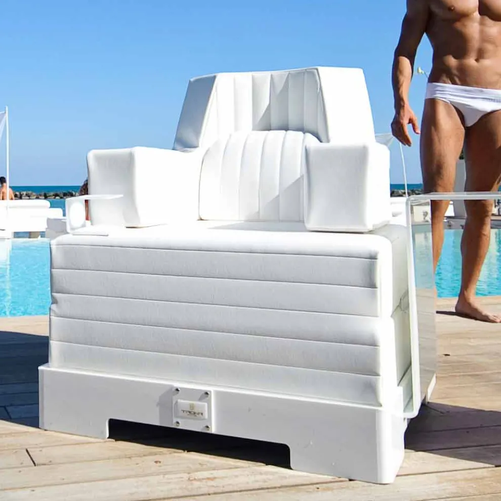 Schwimmendes Design Loungesofa weiß  Sit in Pool Model Luxury
