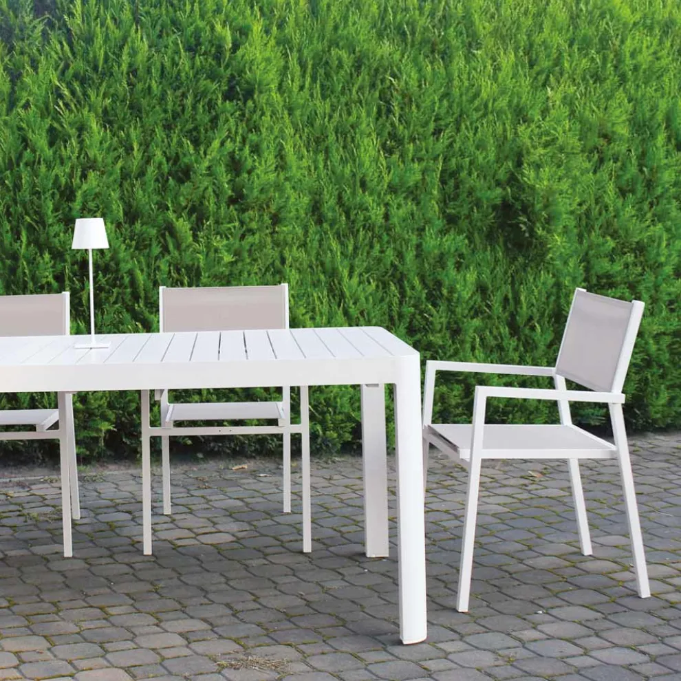 Stapelbarer Gartenstuhl aus Aluminium und Textilene - Ninfea