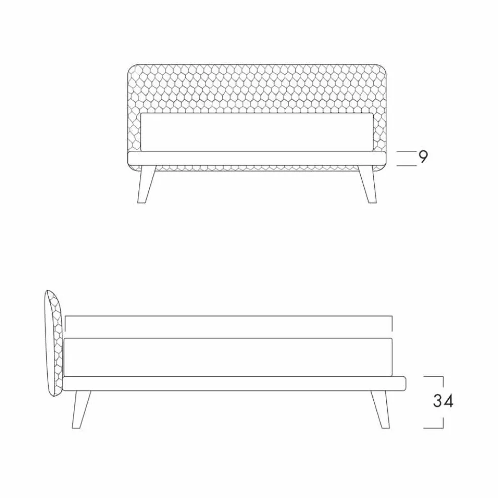 Doppelbett, ohne Behälter, modernes Design Corolle von Bolzan