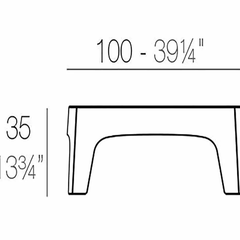 Outdoor Couchtisch Solid Kollektion von Vondom aus Polypropylen, 4 Stück