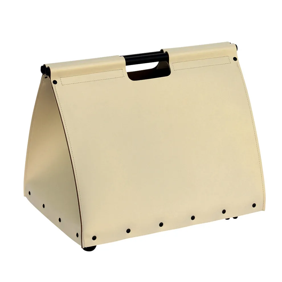 Brennholztasche aus Öko-Leder mit Rollen, hergestellt in Italien – Schnecke