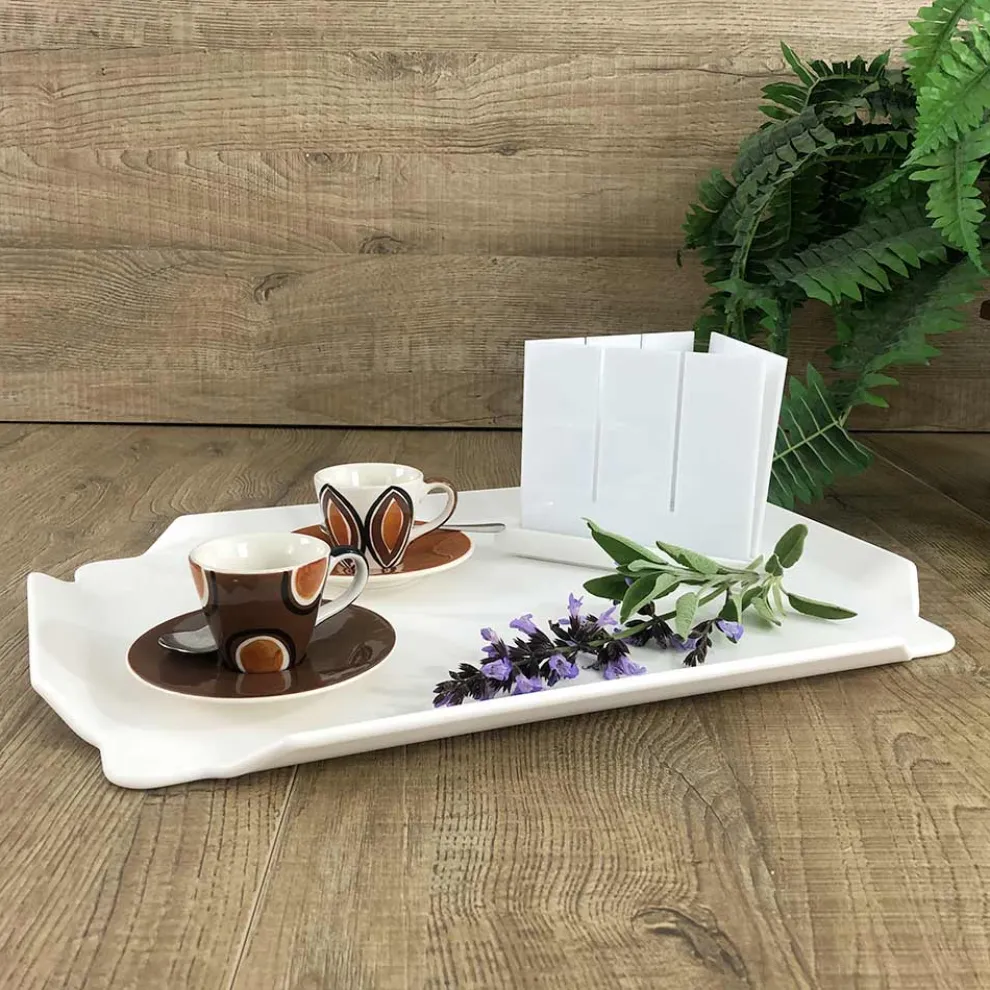 Rechteckiges Küchentablett in weißer Corian-Qualität Made in Italy - Ivanova