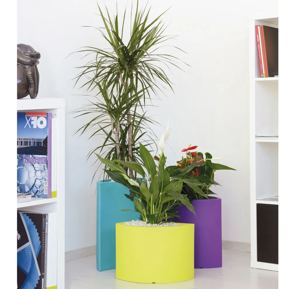 Modulare Vasen aus farbigem Polyethylen Made in Italy 3 Stück - Blumen