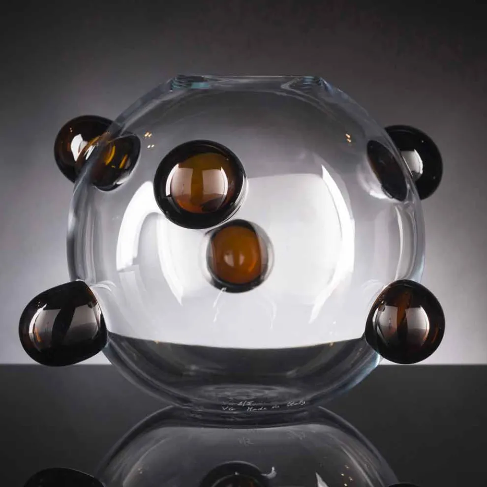 Runde Indoor-Vase aus mundgeblasenem Muranoglas Made in Italy - Astore