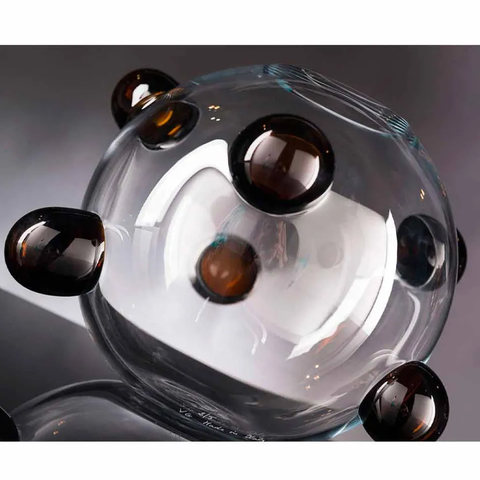 Runde Indoor-Vase aus mundgeblasenem Muranoglas Made in Italy - Astore