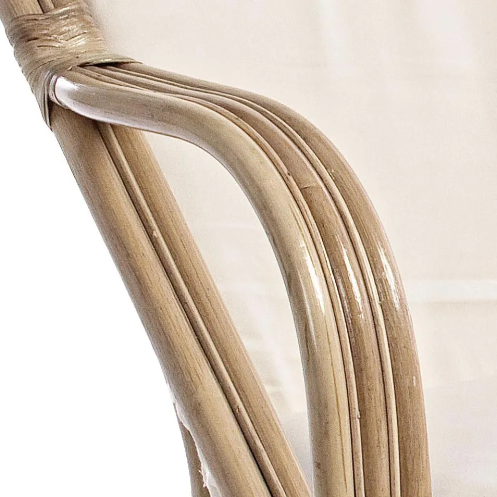 2-Sitzer-Sofa für den Garten in weißen Rattan-Kissen - Maurizia