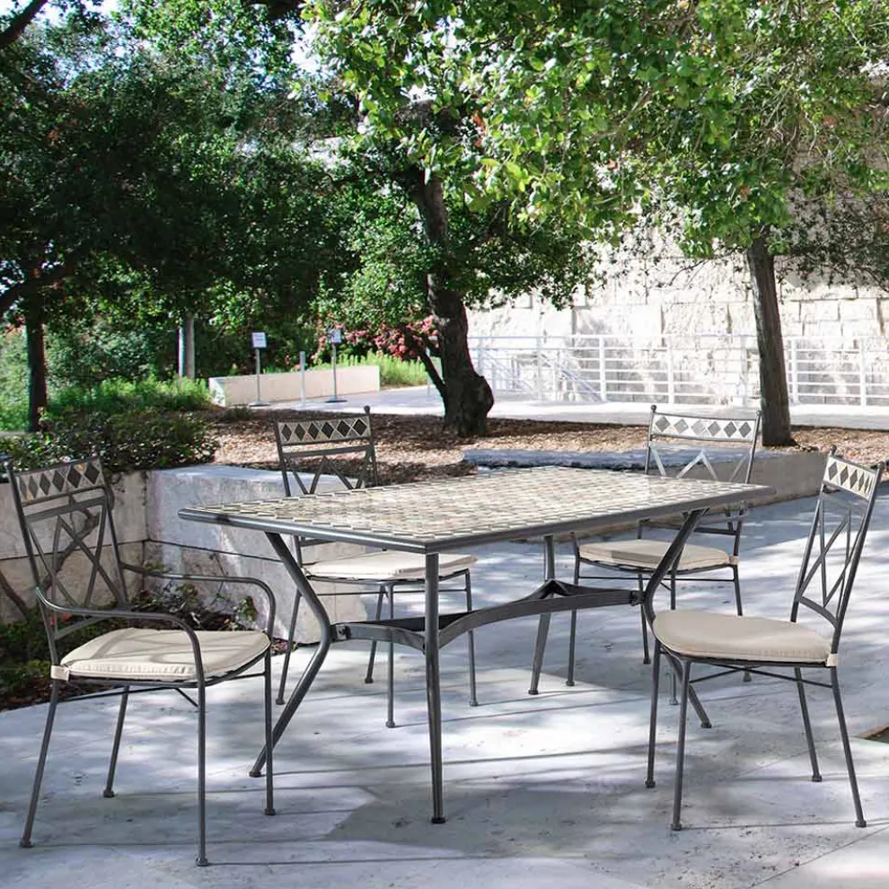 Stapelbarer Gartenstuhl aus Stahl mit oder ohne Armlehnen - Letizia