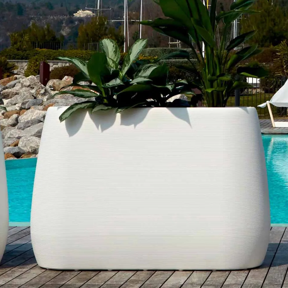 Weiße Design Vase im Innen- oder Außenbereich in drei Größen, 2 Stück - Pandora von Myyour