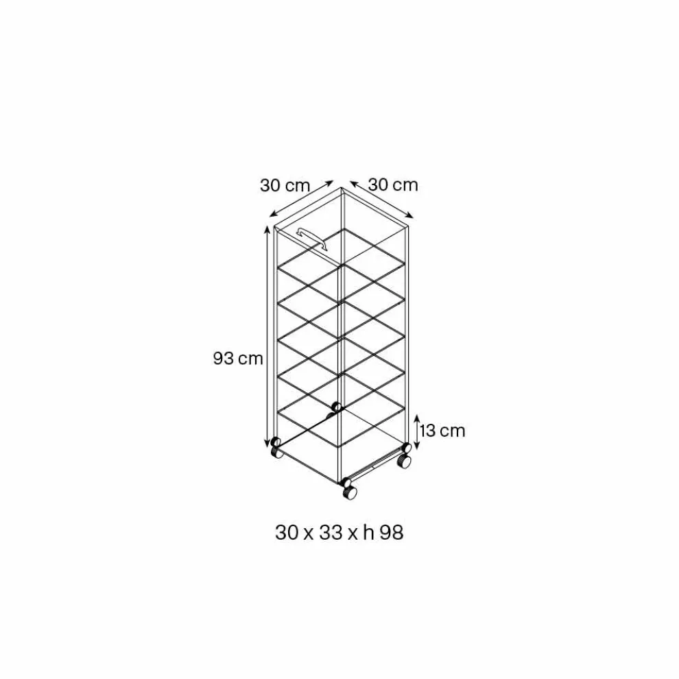 Mehrzweck-Mobile mit Rollen, transparentes Glas Made in Italy - Versatilio