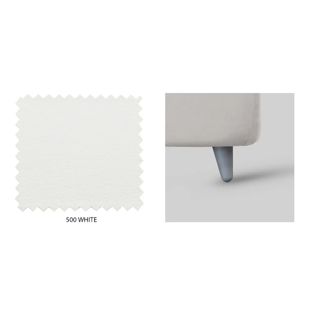 Doppelbett mit Kopfteil aus Kunstleder, hergestellt in Italien – Fiuto