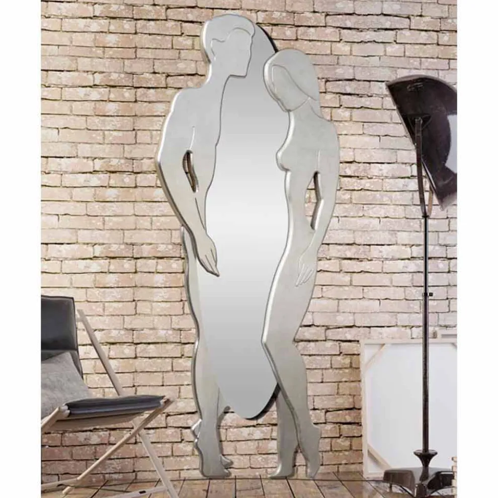 Wandspiegel aus MDF in modernem Design Man&Woman handbearbeitet