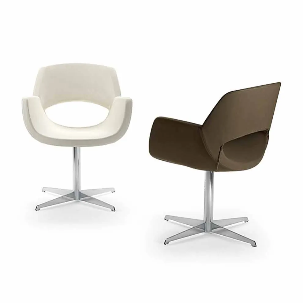 Bürostuhl aus weißem Kunstleder Michelle