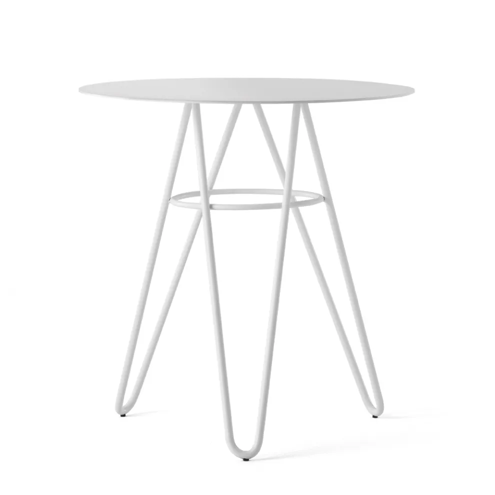 Wertvoller Outdoor-Couchtisch aus HPL und Weißmetall Made in Italy - Dublin