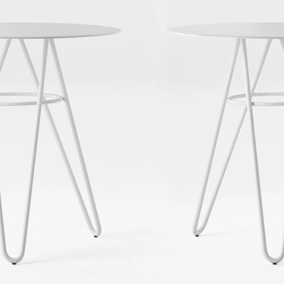 Wertvoller Outdoor-Couchtisch aus HPL und Weißmetall Made in Italy - Dublin