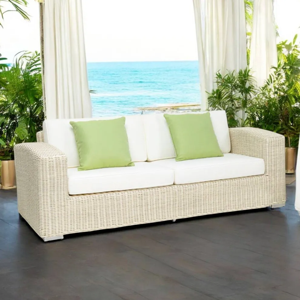 3-Sitzer Gartensofa aus handgewebtem Polyrattan - Yoko