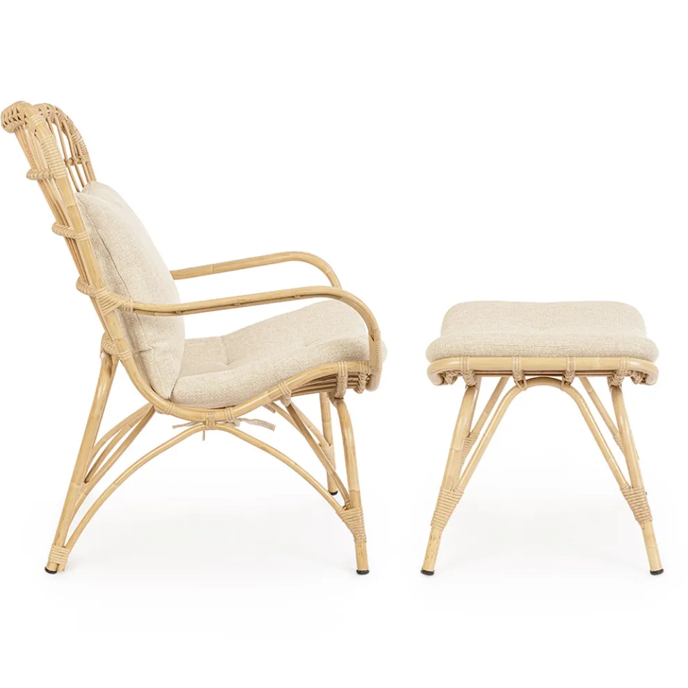 Gartensessel mit Fußstütze und Kunstfasergeflecht - Matter