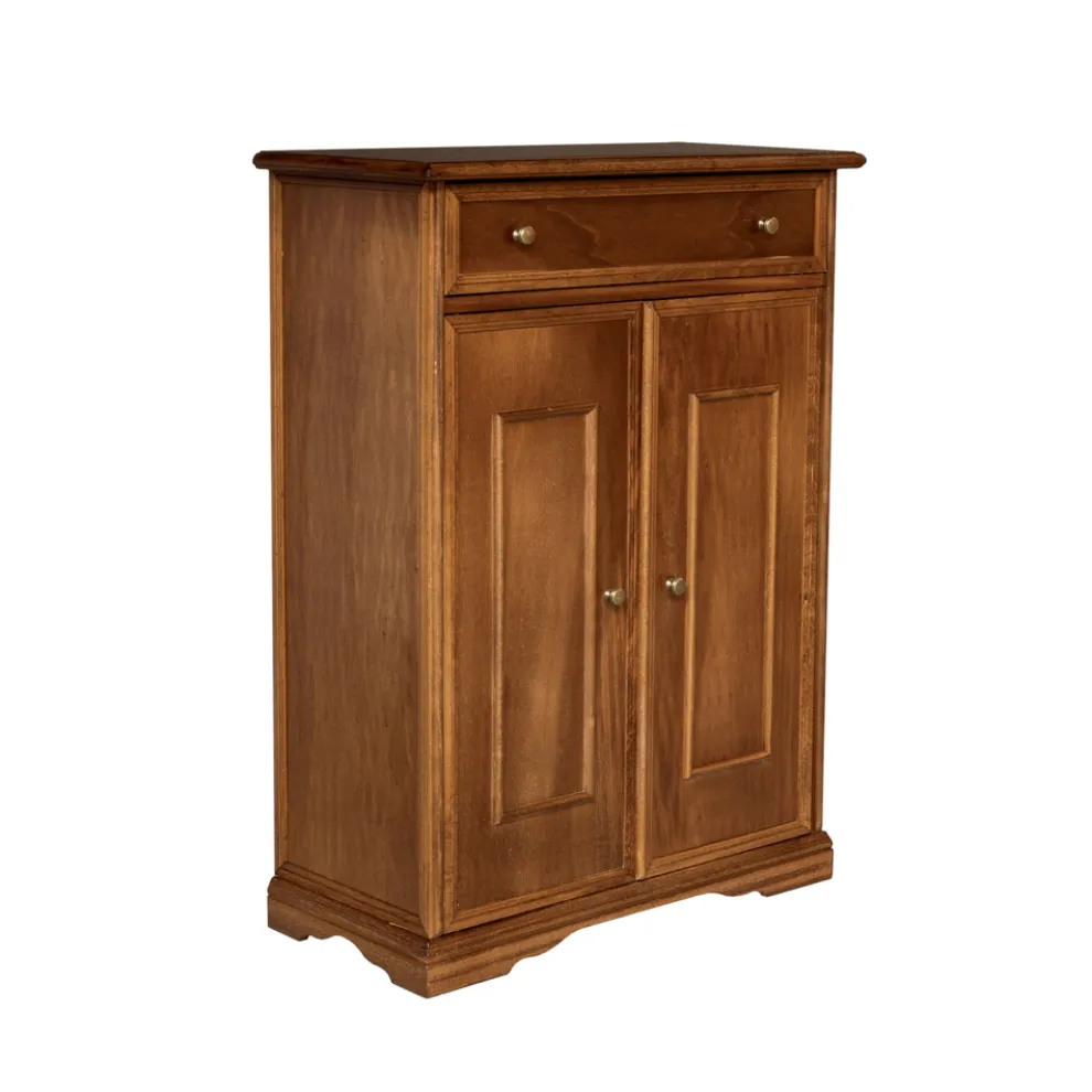 Schuhschrank mit 1 Schublade und 2 Holztüren Made in Italy - Lasa