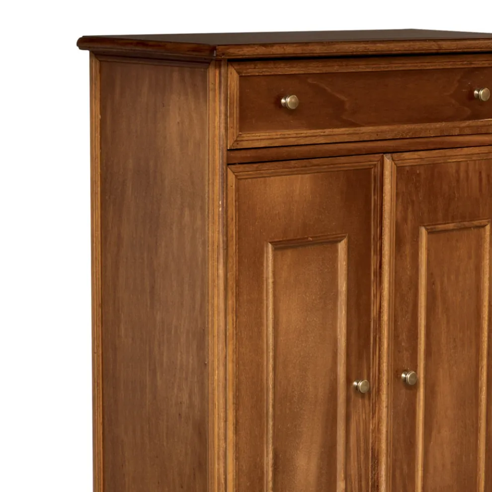 Schuhschrank mit 1 Schublade und 2 Holztüren Made in Italy - Lasa