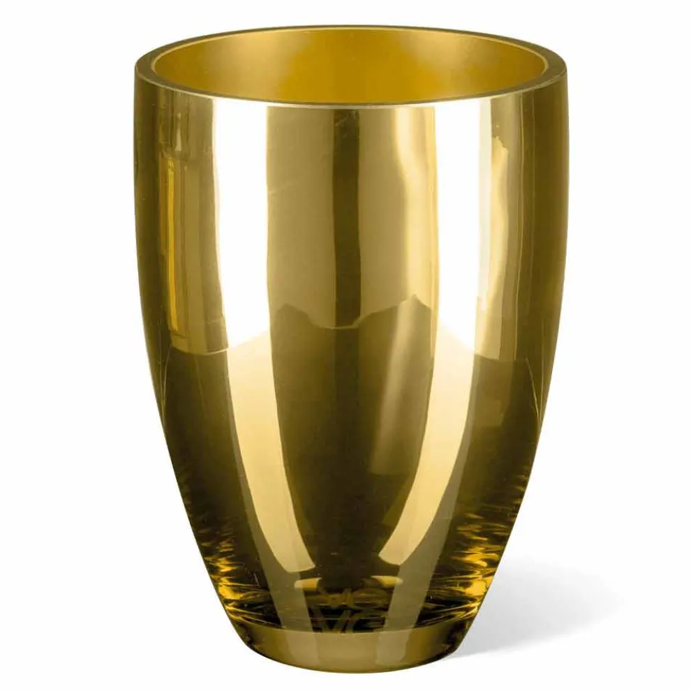 Indoor-Vase aus mundgeblasenem Glas Gold-Finish Handgefertigt in Italien - Taka