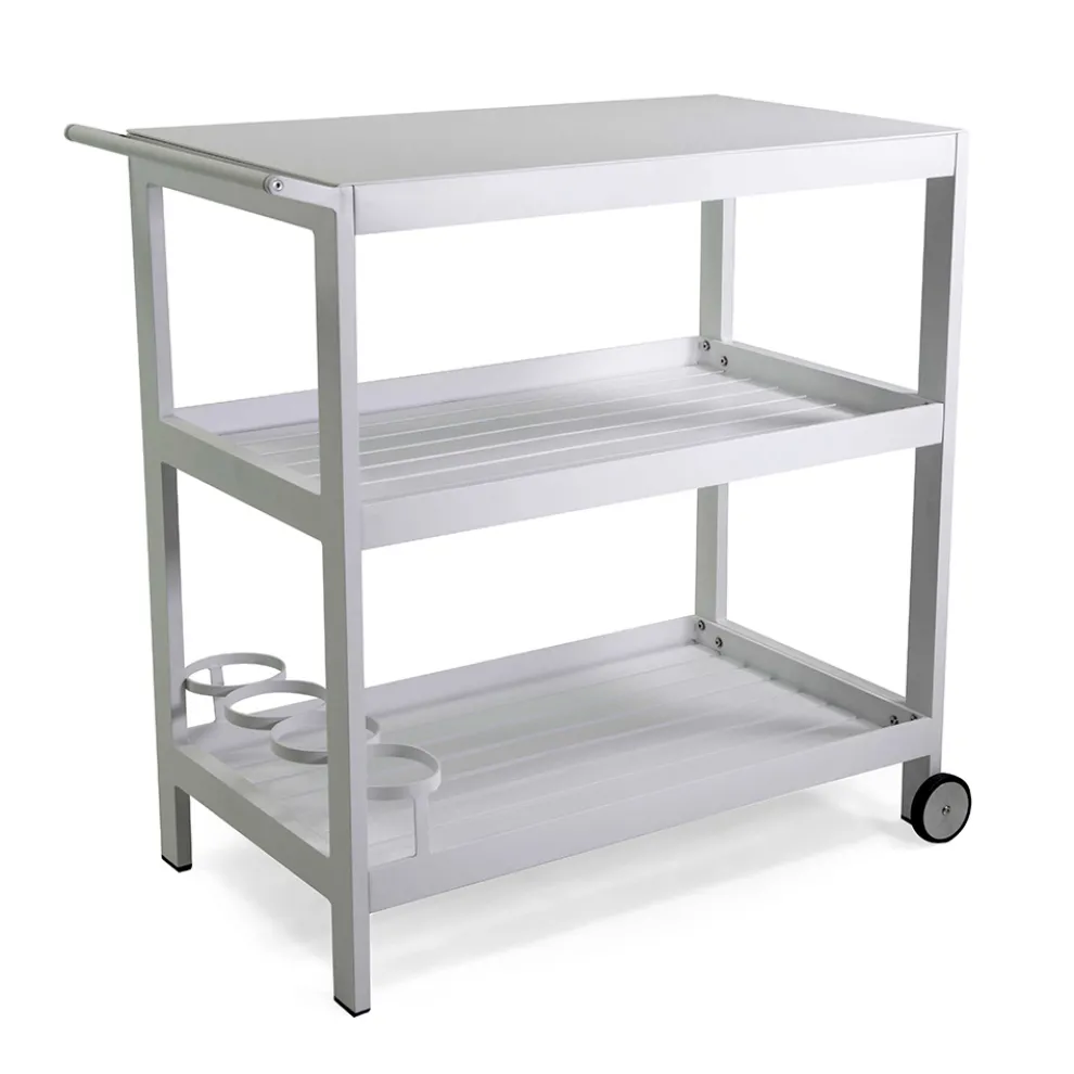 Aluminium-Wagen mit verschiedenen Oberflächen mit Rädern und 3 Etagen - Zelt