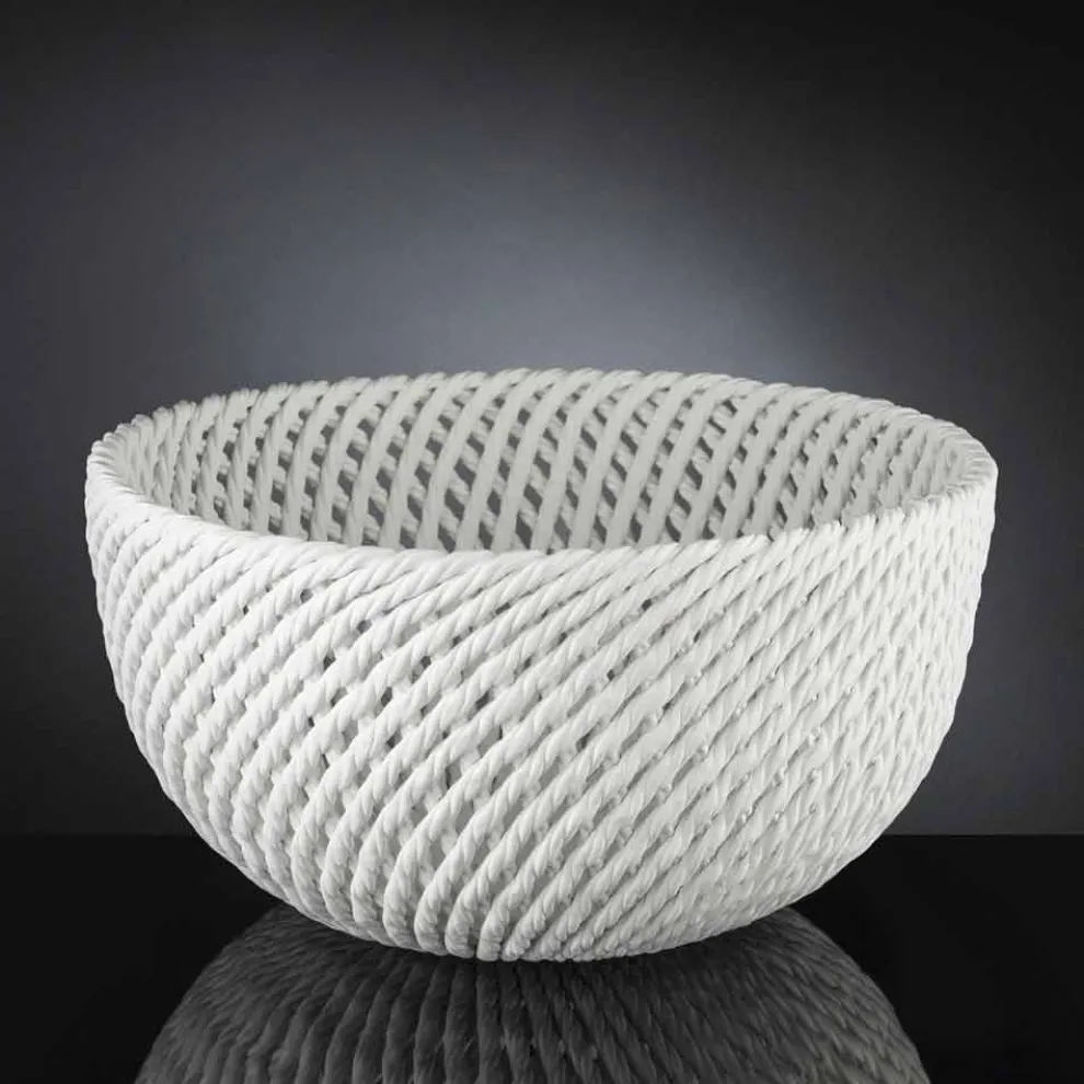 Handgefertigte Keramikvase mit gewebtem Schuss Made in Italy - Napoleon