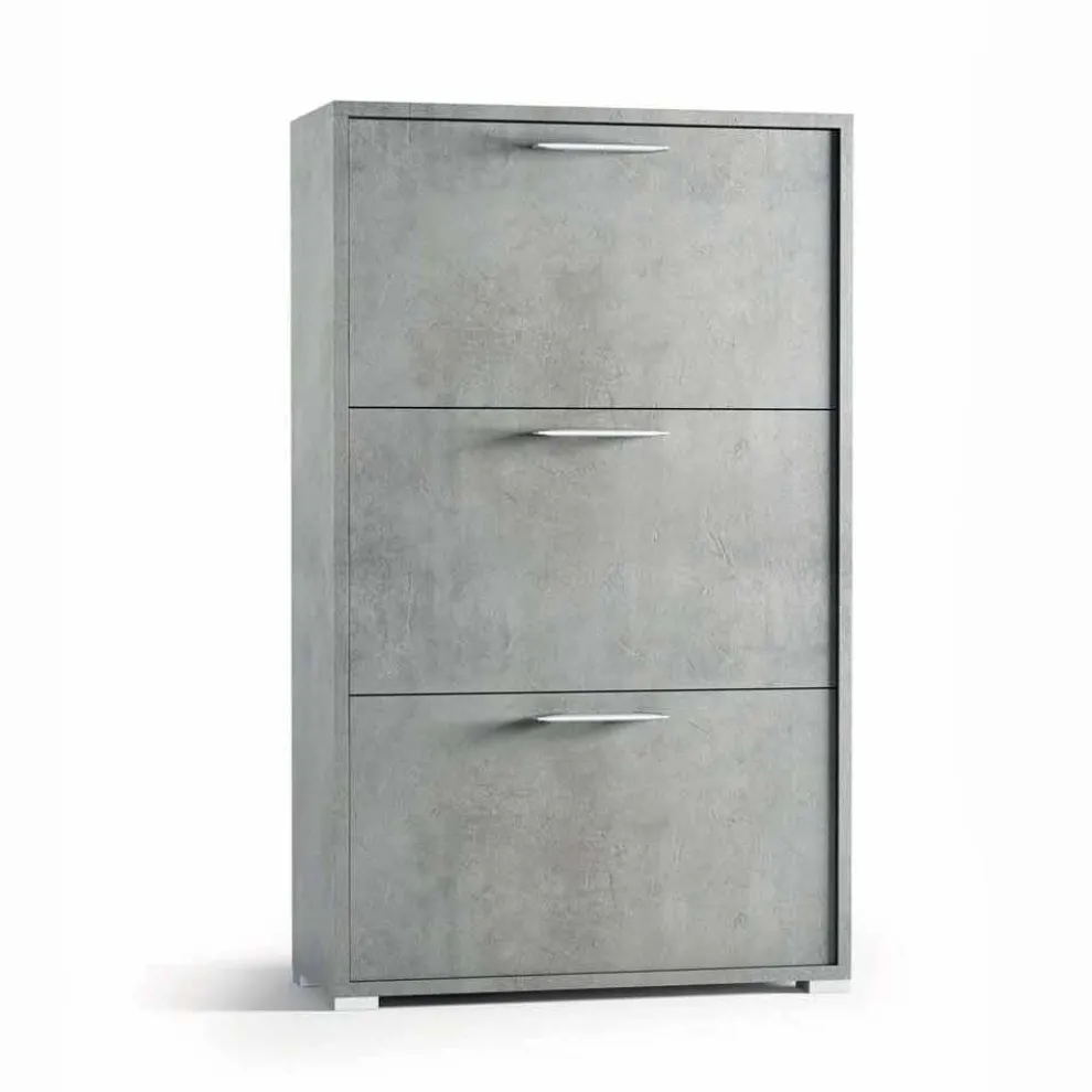 Schuhschrank aus melaminbeschichteten Spanplatten Senis