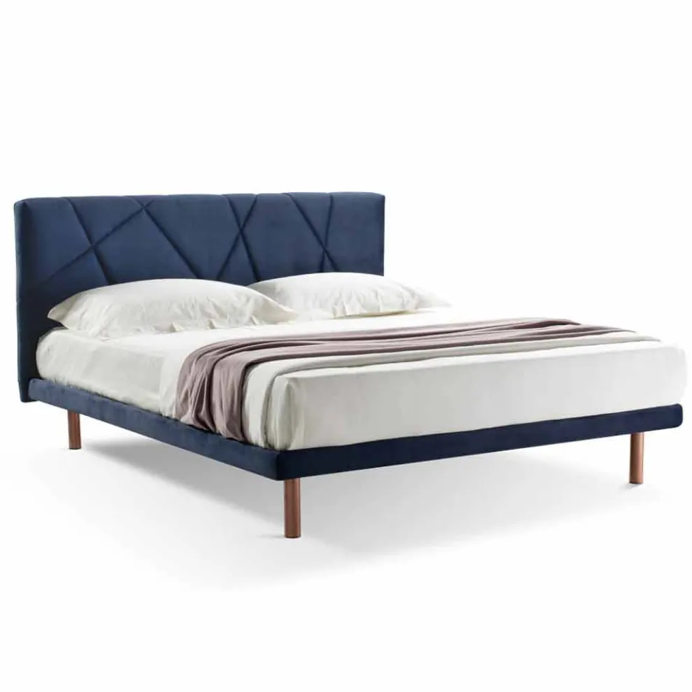 Hochwertiger gepolsterter Doppelbettstoff Made in Italy - Ciottolino