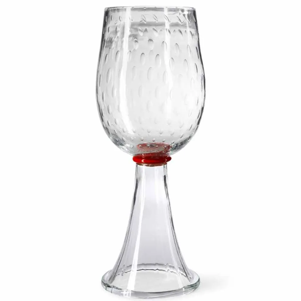 Innenvase aus Muranoglas mit roten Details Made in Italy - Copernicus