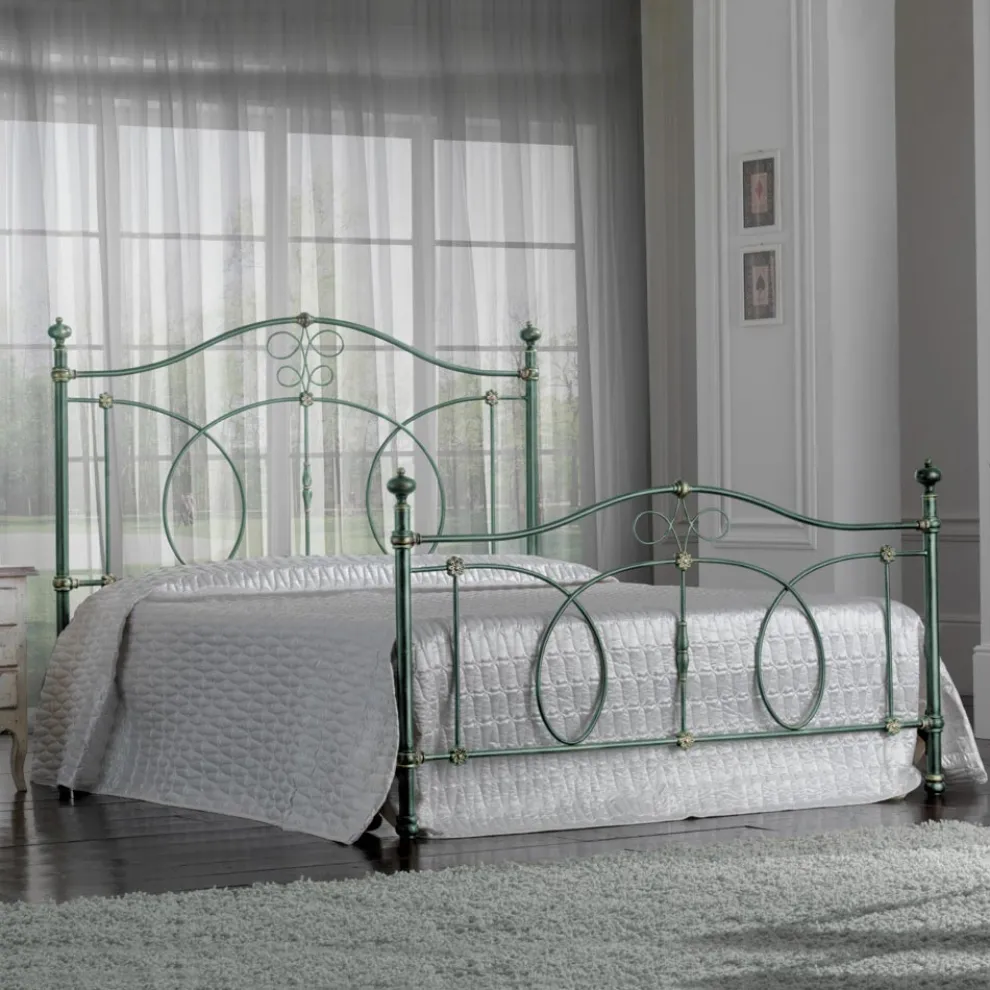 Doppelbett aus grünem oder schwarzem Eisen, hergestellt in Italien – Poldo