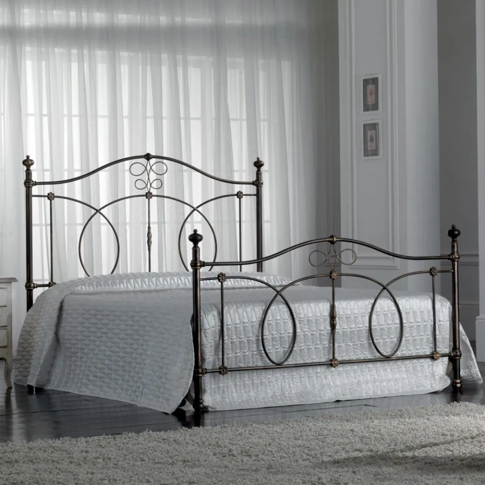 Doppelbett aus grünem oder schwarzem Eisen, hergestellt in Italien – Poldo