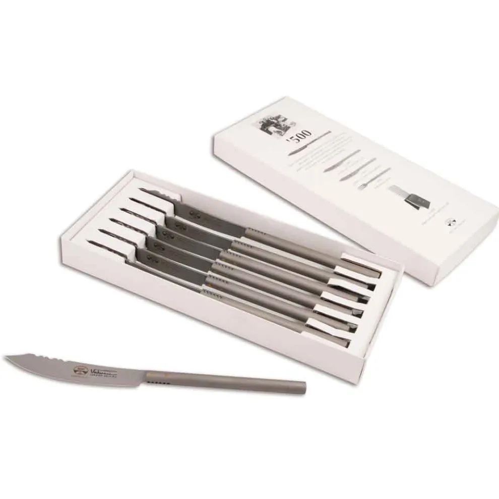 6 Tischmesser 500 mit glatter Berti-Klinge Exklusiv für Viadurni - Duno