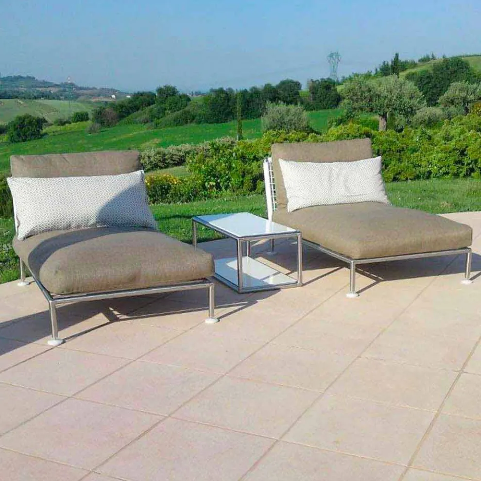 Modernes Design Chaiselongue Sessel für Garten Made in Italy - Ontario1