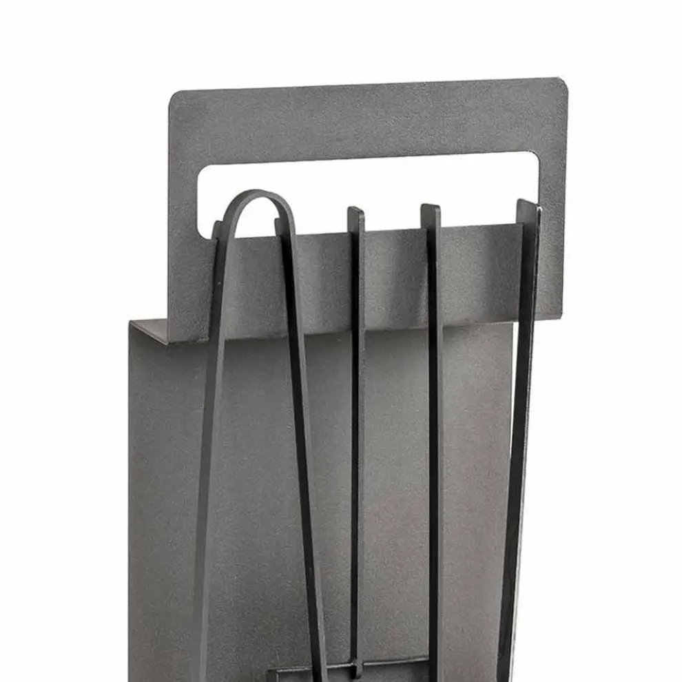 Set mit 4 schwarzen Stahlwerkzeugen für den Kamin Made in Italy - Rachel