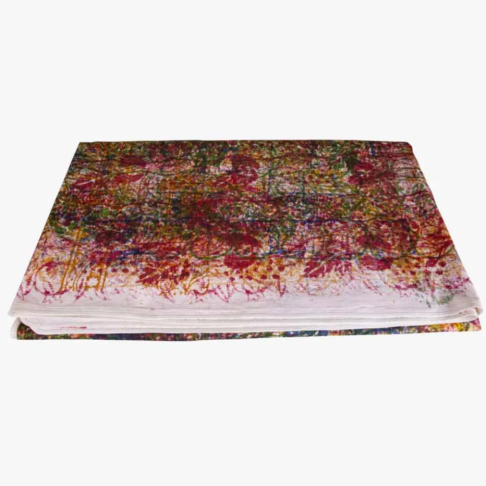 Handgemachte Baumwolltischdecke Handgemachter Druck Unikat - Viadurini von Marchi