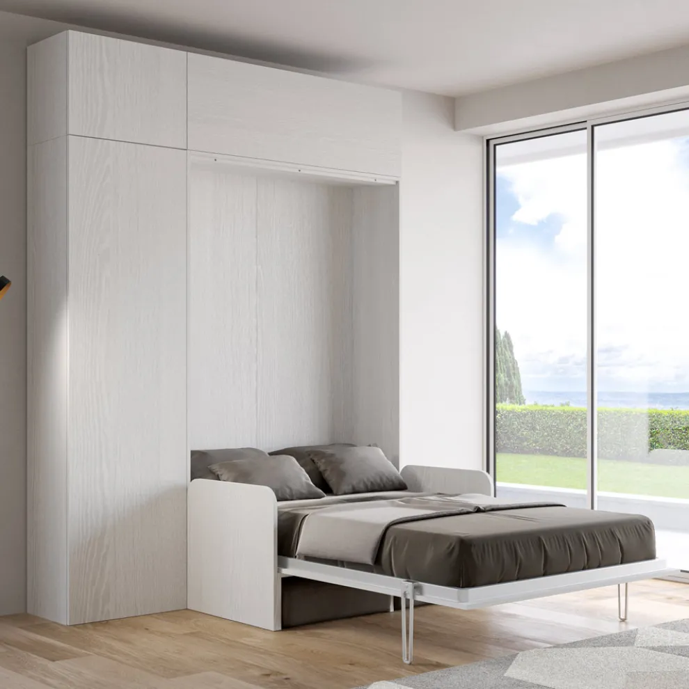 Queen-Size-Klappbett mit Sofa, Säule und Wandeinheit - Magiccompare